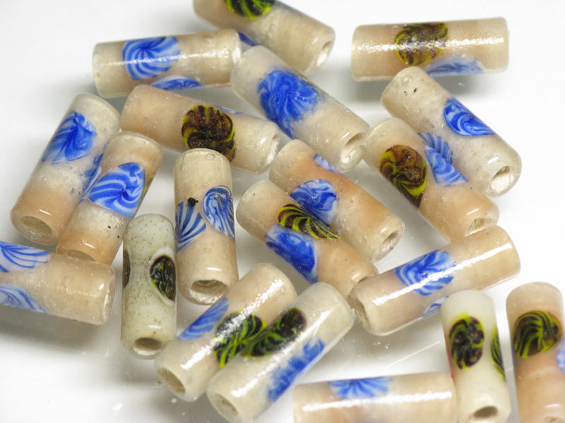 TOKO-BEADS AG137-83S Glass bead 6mm AG137-83S チューブ型ジャワとんぼ玉 6mm Asian bead & African bead  Handmade,Lampeork,bead,asia,india,ethnic,parts,accessory,beads とんぼ玉,ビーズ,トンボ玉,アジア,インド,エスニック,手作り,パーツ,アクセサリー