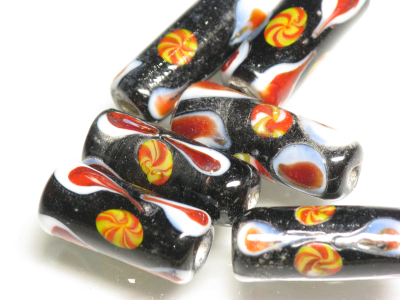 TOKO-BEADS AG137-88S Glass bead 9~10mm AG137-88S チューブ型ジャワとんぼ玉 9~10mm Asian bead & African bead  Handmade,Lampeork,bead,asia,india,ethnic,parts,accessory,beads とんぼ玉,ビーズ,トンボ玉,アジア,インド,エスニック,手作り,パーツ,アクセサリー