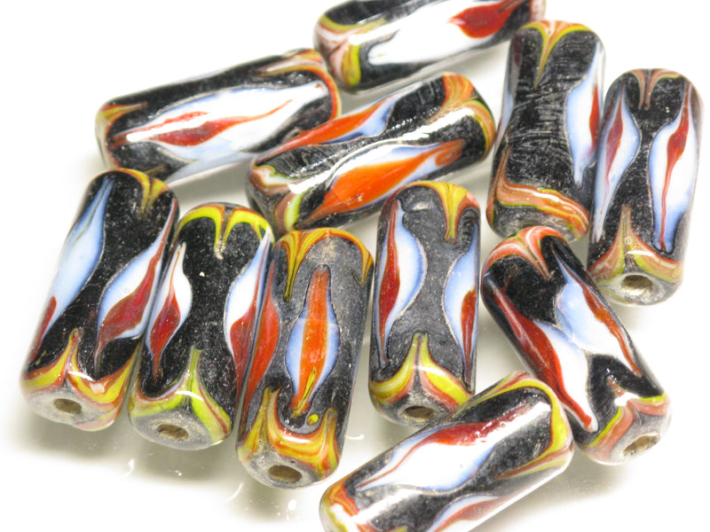 TOKO-BEADS AG137-89S Glass bead 10mm AG137-89S チューブ型ジャワとんぼ玉 10mm Asian bead & African bead  Handmade,Lampeork,bead,asia,india,ethnic,parts,accessory,beads とんぼ玉,ビーズ,トンボ玉,アジア,インド,エスニック,手作り,パーツ,アクセサリー