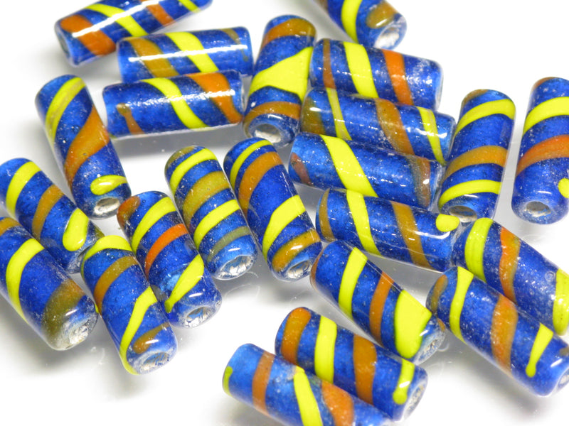 TOKO-BEADS AG137-90S Glass bead 6.5~7mm AG137-90S チューブ型ジャワとんぼ玉 6.5~7mm Asian bead & African bead  Handmade,Lampeork,bead,asia,india,ethnic,parts,accessory,beads とんぼ玉,ビーズ,トンボ玉,アジア,インド,エスニック,手作り,パーツ,アクセサリー