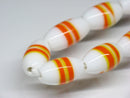 TOKO-BEADS | TOKO-BEADS |AG148-04N ストライプ柄とんぼ玉（連） 7.5~8mm | TOKO-BEADS |AG148-04N Glass bead (strand) 7.5~8mm Asian bead & African bead  Handmade,Lampeork,bead,asia,india,ethnic,parts,accessory,beads とんぼ玉,ビーズ,トンボ玉,アジア,インド,エスニック,手作り,パーツ,アクセサリー