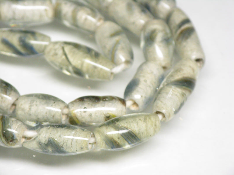 TOKO-BEADS |AG148-15N ストライプ柄とんぼ玉（連） 6~8mm