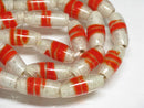 TOKO-BEADS | TOKO-BEADS |AG148-20N ストライプ柄とんぼ玉（連） 7~8mm | TOKO-BEADS |AG148-20N Glass bead (Strand) 7~8mm Asian bead & African bead  Handmade,Lampeork,bead,asia,india,ethnic,parts,accessory,beads とんぼ玉,ビーズ,トンボ玉,アジア,インド,エスニック,手作り,パーツ,アクセサリー