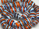 TOKO-BEADS | TOKO-BEADS |AG148-35N ストライプ柄とんぼ玉（連） 12mm | TOKO-BEADS |AG148-35N Glass bead (Strand) 12mm Asian bead & African bead  Handmade,Lampeork,bead,asia,india,ethnic,parts,accessory,beads とんぼ玉,ビーズ,トンボ玉,アジア,インド,エスニック,手作り,パーツ,アクセサリー