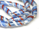 TOKO-BEADS AG150-07N Glass bead (Strand) 6~7mm AG150-07N ストライプ柄とんぼ玉（連） 6~7mm Asian bead & African bead  Handmade,Lampeork,bead,asia,india,ethnic,parts,accessory,beads とんぼ玉,ビーズ,トンボ玉,アジア,インド,エスニック,手作り,パーツ,アクセサリー