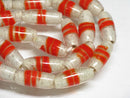 TOKO-BEADS AG150-15N Glass bead (Strand) 7~8mm AG150-15N ストライプ柄とんぼ玉（連） 7~8mm Asian bead & African bead  Handmade,Lampeork,bead,asia,india,ethnic,parts,accessory,beads とんぼ玉,ビーズ,トンボ玉,アジア,インド,エスニック,手作り,パーツ,アクセサリー