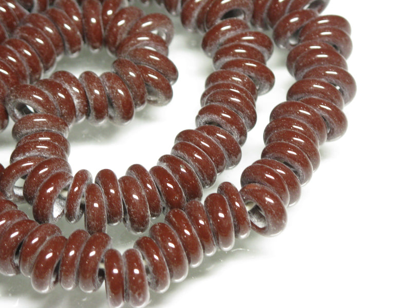 TOKO-BEADS AG153-06N Glass bead (strand) 9~10mm AG153-06N リング型ビーズ（連） 9~10mm Asian bead & African bead  Handmade,Lampeork,bead,asia,india,ethnic,parts,accessory,beads とんぼ玉,ビーズ,トンボ玉,アジア,インド,エスニック,手作り,パーツ,アクセサリー