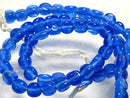 TOKO-BEADS AG614N-71 Glass bead (strand) 7.5mm AG614N-71 三角とんぼ玉（連） 7.5mm Asian bead & African bead  Handmade,Lampeork,bead,asia,india,ethnic,parts,accessory,beads とんぼ玉,ビーズ,トンボ玉,アジア,インド,エスニック,手作り,パーツ,アクセサリー