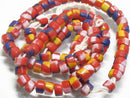 TOKO-BEADS AG863N-03 Glass tube bead (strand) 7~7.5mm AG863N-03 チューブ型ガラスビーズ（連） 7~7.5mm Asian bead & African bead  Handmade,Lampeork,bead,asia,india,ethnic,parts,accessory,beads とんぼ玉,ビーズ,トンボ玉,アジア,インド,エスニック,手作り,パーツ,アクセサリー