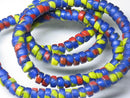 TOKO-BEADS AG863N-07 Glass tube bead (strand) 6.5~7mm AG863N-07 チューブ型ガラスビーズ（連） 6.5~7mm Asian bead & African bead  Handmade,Lampeork,bead,asia,india,ethnic,parts,accessory,beads とんぼ玉,ビーズ,トンボ玉,アジア,インド,エスニック,手作り,パーツ,アクセサリー