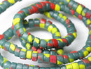 TOKO-BEADS AG863N-08 Glass tube bead (strand) 6.5~7mm AG863N-08 チューブ型ガラスビーズ（連） 6.5~7mm Asian bead & African bead  Handmade,Lampeork,bead,asia,india,ethnic,parts,accessory,beads とんぼ玉,ビーズ,トンボ玉,アジア,インド,エスニック,手作り,パーツ,アクセサリー
