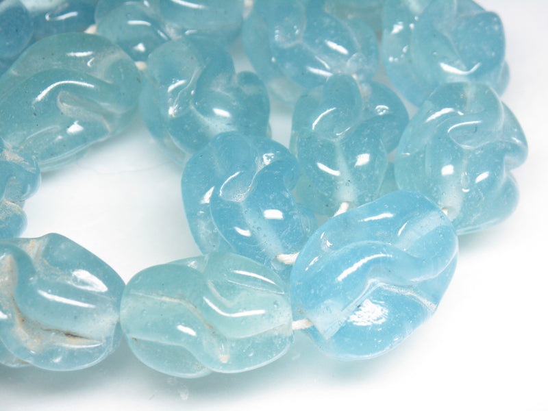 | TOKO-BEADS |AG896N-09 ガラスクリースビーズ(連) 18~19mmとんぼ玉,ビーズ,トンボ玉,アジア,インド,エスニック,手作り,パーツ,アクセサリー