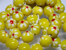 TOKO-BEADS AG903N-32 Glass bead (strand) 12mm AG903N-32 フラワービーズ（連） 12mm Asian bead & African bead  Handmade,Lampeork,bead,asia,india,ethnic,parts,accessory,beads とんぼ玉,ビーズ,トンボ玉,アジア,インド,エスニック,手作り,パーツ,アクセサリー