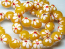 TOKO-BEADS AG903N-43 Glass bead (strand) 11~12mm AG903N-43 フラワービーズ（連） 11~12mm Asian bead & African bead  Handmade,Lampeork,bead,asia,india,ethnic,parts,accessory,beads とんぼ玉,ビーズ,トンボ玉,アジア,インド,エスニック,手作り,パーツ,アクセサリー