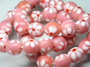TOKO-BEADS AG903N-44 Glass bead (strand) 11~12mm AG903N-44 フラワービーズ（連） 11~12mm Asian bead & African bead  Handmade,Lampeork,bead,asia,india,ethnic,parts,accessory,beads とんぼ玉,ビーズ,トンボ玉,アジア,インド,エスニック,手作り,パーツ,アクセサリー