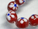 TOKO-BEADS AG903-51N Glass bead (strand) 11mm AG903-51N フラワービーズ（連） 11mm Asian bead & African bead  Handmade,Lampeork,bead,asia,india,ethnic,parts,accessory,beads とんぼ玉,ビーズ,トンボ玉,アジア,インド,エスニック,手作り,パーツ,アクセサリー