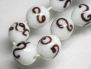 TOKO-BEADS AG904-47N Glass bead (strand) 11mm AG904-47N リボン模様のとんぼ玉（連） 11mm Asian bead & African bead  Handmade,Lampeork,bead,asia,india,ethnic,parts,accessory,beads とんぼ玉,ビーズ,トンボ玉,アジア,インド,エスニック,手作り,パーツ,アクセサリー