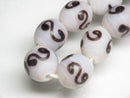 TOKO-BEADS AG904-49N Glass bead (strand) 11mm AG904-49N リボン模様のとんぼ玉（連） 11mm Asian bead & African bead  Handmade,Lampeork,bead,asia,india,ethnic,parts,accessory,beads とんぼ玉,ビーズ,トンボ玉,アジア,インド,エスニック,手作り,パーツ,アクセサリー