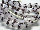 TOKO-BEADS AG904N-49 Glass bead (strand) 11mm AG904N-49 リボン模様のとんぼ玉（連） 11mm Asian bead & African bead  Handmade,Lampeork,bead,asia,india,ethnic,parts,accessory,beads とんぼ玉,ビーズ,トンボ玉,アジア,インド,エスニック,手作り,パーツ,アクセサリー