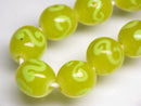 TOKO-BEADS AG904-56N Glass bead (strand) 11mm AG904-56N リボン模様のとんぼ玉（連） 11mm Asian bead & African bead  Handmade,Lampeork,bead,asia,india,ethnic,parts,accessory,beads とんぼ玉,ビーズ,トンボ玉,アジア,インド,エスニック,手作り,パーツ,アクセサリー