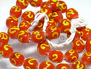 TOKO-BEADS AG904N-58 Glass bead (strand) 11mm AG904N-58 リボン模様のとんぼ玉（連） 11mm Asian bead & African bead  Handmade,Lampeork,bead,asia,india,ethnic,parts,accessory,beads とんぼ玉,ビーズ,トンボ玉,アジア,インド,エスニック,手作り,パーツ,アクセサリー