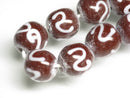 TOKO-BEADS AG904-62N Glass bead (strand) 11mm AG904-62N リボン模様のとんぼ玉（連） 11mm Asian bead & African bead  Handmade,Lampeork,bead,asia,india,ethnic,parts,accessory,beads とんぼ玉,ビーズ,トンボ玉,アジア,インド,エスニック,手作り,パーツ,アクセサリー