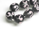TOKO-BEADS AG904-63N Glass bead (strand) 11mm AG904-63N リボン模様のとんぼ玉（連） 11mm Asian bead & African bead  Handmade,Lampeork,bead,asia,india,ethnic,parts,accessory,beads とんぼ玉,ビーズ,トンボ玉,アジア,インド,エスニック,手作り,パーツ,アクセサリー