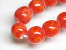 TOKO-BEADS AG904-65N Glass bead (strand) 10mm AG904-65N リボン模様のとんぼ玉（連） 10mm Asian bead & African bead  Handmade,Lampeork,bead,asia,india,ethnic,parts,accessory,beads とんぼ玉,ビーズ,トンボ玉,アジア,インド,エスニック,手作り,パーツ,アクセサリー