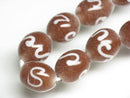 TOKO-BEADS AG904-85N Glass bead (strand) 10mm AG904-85N リボン模様のとんぼ玉（連） 10mm Asian bead & African bead  Handmade,Lampeork,bead,asia,india,ethnic,parts,accessory,beads とんぼ玉,ビーズ,トンボ玉,アジア,インド,エスニック,手作り,パーツ,アクセサリー