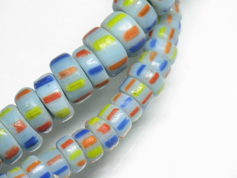 TOKO-BEADS AG915-02 Small  glass tube bead (strand) 4.5~8.5mm AG915-02 微小チューブ型とんぼ玉（連） 4.5~8.5mm Asian bead & African bead  Handmade,Lampeork,bead,asia,india,ethnic,parts,accessory,beads とんぼ玉,ビーズ,トンボ玉,アジア,インド,エスニック,手作り,パーツ,アクセサリー