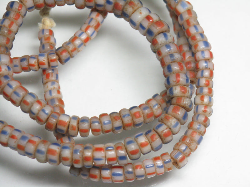 TOKO-BEADS AG915-06 Small  glass tube bead (strand) 4~7.5mm AG915-06 微小チューブ型とんぼ玉（連） 4~7.5mm Asian bead & African bead  Handmade,Lampeork,bead,asia,india,ethnic,parts,accessory,beads とんぼ玉,ビーズ,トンボ玉,アジア,インド,エスニック,手作り,パーツ,アクセサリー