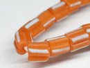 TOKO-BEADS AG915-85N Glass bead (strand) 5~6mm AG915-85N 角形ストライプ柄とんぼ玉（連） 5~6mm Asian bead & African bead  Handmade,Lampeork,bead,asia,india,ethnic,parts,accessory,beads とんぼ玉,ビーズ,トンボ玉,アジア,インド,エスニック,手作り,パーツ,アクセサリー