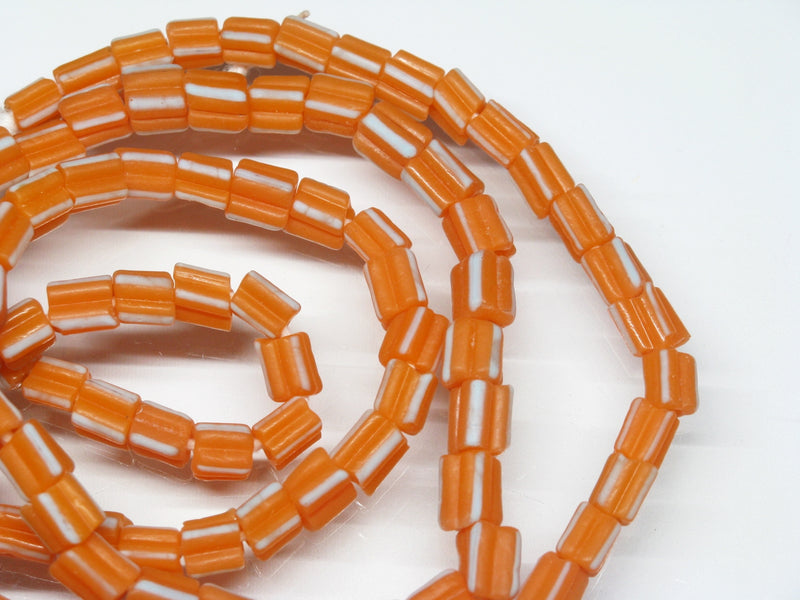 TOKO-BEADS AG915N-85 Glass bead (strand) 5~6mm AG915N-85 角形ストライプガラスビーズ（連） 5~6mm Asian bead & African bead  Handmade,Lampeork,bead,asia,india,ethnic,parts,accessory,beads とんぼ玉,ビーズ,トンボ玉,アジア,インド,エスニック,手作り,パーツ,アクセサリー