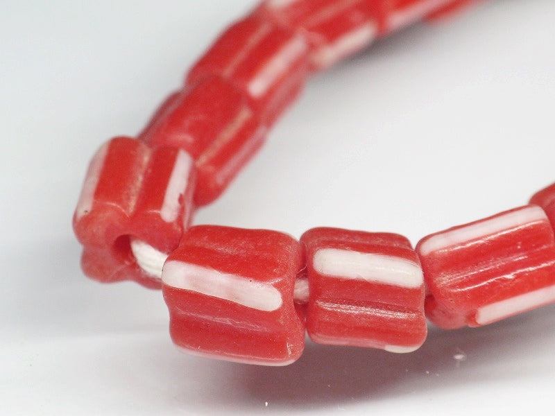 TOKO-BEADS AG915N-86 Glass bead (strand) 5~6mm AG915N-86 角形ストライプガラスビーズ（連） 5~6mm Asian bead & African bead  Handmade,Lampeork,bead,asia,india,ethnic,parts,accessory,beads とんぼ玉,ビーズ,トンボ玉,アジア,インド,エスニック,手作り,パーツ,アクセサリー