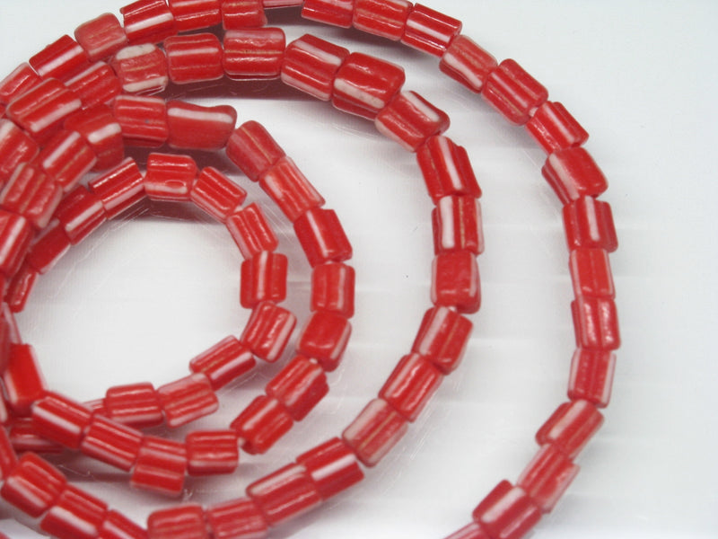 TOKO-BEADS AG915N-86 Glass bead (strand) 5~6mm AG915N-86 角形ストライプガラスビーズ（連） 5~6mm Asian bead & African bead  Handmade,Lampeork,bead,asia,india,ethnic,parts,accessory,beads とんぼ玉,ビーズ,トンボ玉,アジア,インド,エスニック,手作り,パーツ,アクセサリー