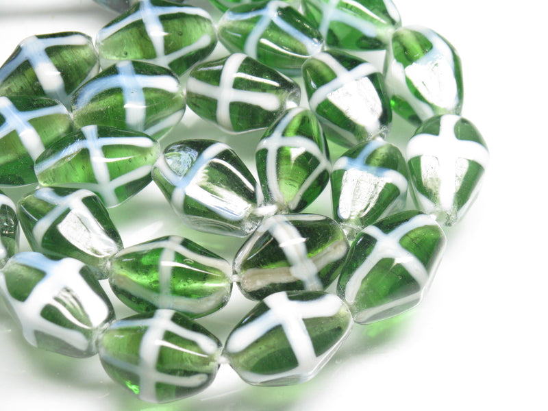 TOKO-BEADS AG926N-44 Glass bead (strand) 12~13mm AG926N-44 柄付ひし形とんぼ玉（連） 12~13mm Asian bead & African bead  Handmade,Lampeork,bead,asia,india,ethnic,parts,accessory,beads とんぼ玉,ビーズ,トンボ玉,アジア,インド,エスニック,手作り,パーツ,アクセサリー