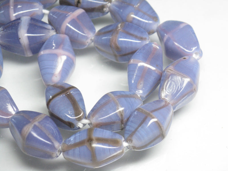 TOKO-BEADS AG926N-47 Glass bead (strand) 12~13mm AG926N-47 柄付ひし形とんぼ玉（連） 12~13mm Asian bead & African bead  Handmade,Lampeork,bead,asia,india,ethnic,parts,accessory,beads とんぼ玉,ビーズ,トンボ玉,アジア,インド,エスニック,手作り,パーツ,アクセサリー