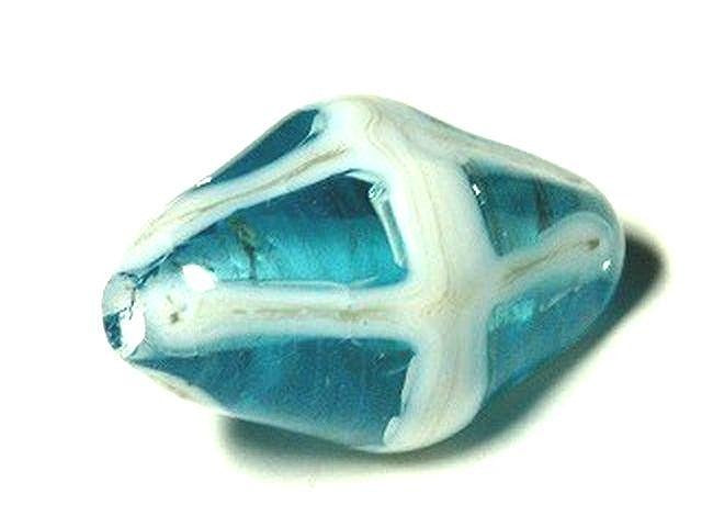TOKO-BEADS AG926S-42 Glass bead 12~13mm AG926S-42 柄付ひし形とんぼ玉 12~13mm Asian bead & African bead  Handmade,Lampeork,bead,asia,india,ethnic,parts,accessory,beads とんぼ玉,ビーズ,トンボ玉,アジア,インド,エスニック,手作り,パーツ,アクセサリー