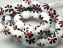 TOKO-BEADS AG929N-16 Glass bead (strand) 11~12mm AG929N-16 フラワービーズ（連） 11~12mm Asian bead & African bead  Handmade,Lampeork,bead,asia,india,ethnic,parts,accessory,beads とんぼ玉,ビーズ,トンボ玉,アジア,インド,エスニック,手作り,パーツ,アクセサリー