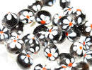 TOKO-BEADS AG929N-25 Glass bead (strand) 12~13mm AG929N-25 フラワービーズ（連） 12~13mm Asian bead & African bead  Handmade,Lampeork,bead,asia,india,ethnic,parts,accessory,beads とんぼ玉,ビーズ,トンボ玉,アジア,インド,エスニック,手作り,パーツ,アクセサリー