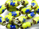 TOKO-BEADS AG929N-30 Glass bead (strand) 13mm AG929N-30 フラワービーズ（連） 13mm Asian bead & African bead  Handmade,Lampeork,bead,asia,india,ethnic,parts,accessory,beads とんぼ玉,ビーズ,トンボ玉,アジア,インド,エスニック,手作り,パーツ,アクセサリー