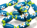TOKO-BEADS AG929N-32 Glass bead (strand) 13mm AG929N-32 フラワービーズ（連） 13mm Asian bead & African bead  Handmade,Lampeork,bead,asia,india,ethnic,parts,accessory,beads とんぼ玉,ビーズ,トンボ玉,アジア,インド,エスニック,手作り,パーツ,アクセサリー