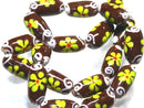 TOKO-BEADS AG929N-35 Glass bead (strand) 13mm AG929N-35 フラワービーズ（連） 13mm Asian bead & African bead  Handmade,Lampeork,bead,asia,india,ethnic,parts,accessory,beads とんぼ玉,ビーズ,トンボ玉,アジア,インド,エスニック,手作り,パーツ,アクセサリー