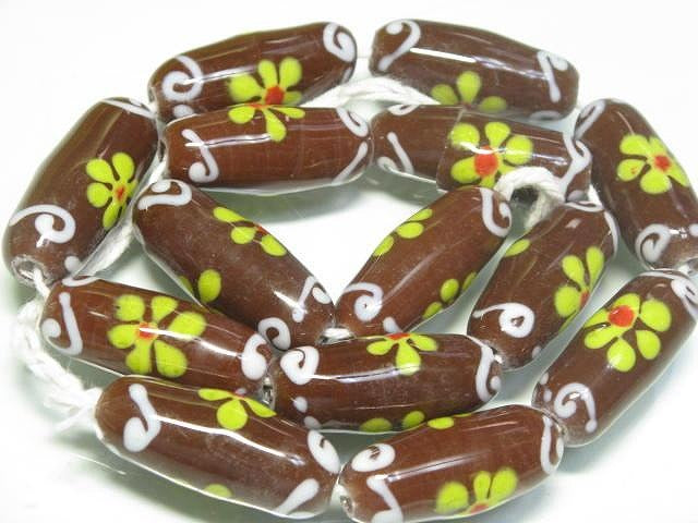 TOKO-BEADS AG929-38N Glass bead (strand) 13mm AG929-38N フラワービーズ（連） 13mm Asian bead & African bead  Handmade,Lampeork,bead,asia,india,ethnic,parts,accessory,beads とんぼ玉,ビーズ,トンボ玉,アジア,インド,エスニック,手作り,パーツ,アクセサリー