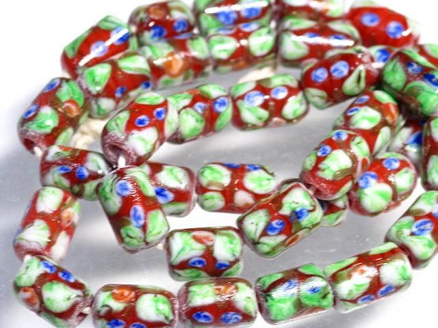 TOKO-BEADS AG935N-68 Glass bead (strand) 8~8.5mm AG935N-68 フラワーチューブ（連） 8~8.5mm Asian bead & African bead  Handmade,Lampeork,bead,asia,india,ethnic,parts,accessory,beads とんぼ玉,ビーズ,トンボ玉,アジア,インド,エスニック,手作り,パーツ,アクセサリー