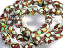 TOKO-BEADS AG935N-69 Glass bead (strand) 8~8.5mm AG935N-69 フラワーチューブ（連） 8~8.5mm Asian bead & African bead  Handmade,Lampeork,bead,asia,india,ethnic,parts,accessory,beads とんぼ玉,ビーズ,トンボ玉,アジア,インド,エスニック,手作り,パーツ,アクセサリー