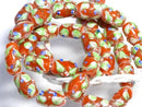TOKO-BEADS AG935N-71 Glass bead (strand) 8~8.5mm AG935N-71 フラワーチューブ（連） 8~8.5mm Asian bead & African bead  Handmade,Lampeork,bead,asia,india,ethnic,parts,accessory,beads とんぼ玉,ビーズ,トンボ玉,アジア,インド,エスニック,手作り,パーツ,アクセサリー