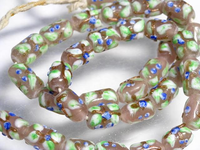 TOKO-BEADS AG935N-72 Glass bead (strand) 8~8.5mm AG935N-72 フラワーチューブ（連） 8~8.5mm Asian bead & African bead  Handmade,Lampeork,bead,asia,india,ethnic,parts,accessory,beads とんぼ玉,ビーズ,トンボ玉,アジア,インド,エスニック,手作り,パーツ,アクセサリー