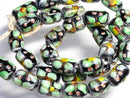 TOKO-BEADS AG935N-73 Glass bead (strand) 8~8.5mm AG935N-73 フラワーチューブ（連） 8~8.5mm Asian bead & African bead  Handmade,Lampeork,bead,asia,india,ethnic,parts,accessory,beads とんぼ玉,ビーズ,トンボ玉,アジア,インド,エスニック,手作り,パーツ,アクセサリー