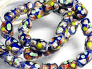 TOKO-BEADS AG935N-74 Glass bead (strand) 8~8.5mm AG935N-74 フラワーチューブ（連） 8~8.5mm Asian bead & African bead  Handmade,Lampeork,bead,asia,india,ethnic,parts,accessory,beads とんぼ玉,ビーズ,トンボ玉,アジア,インド,エスニック,手作り,パーツ,アクセサリー